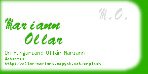 mariann ollar business card